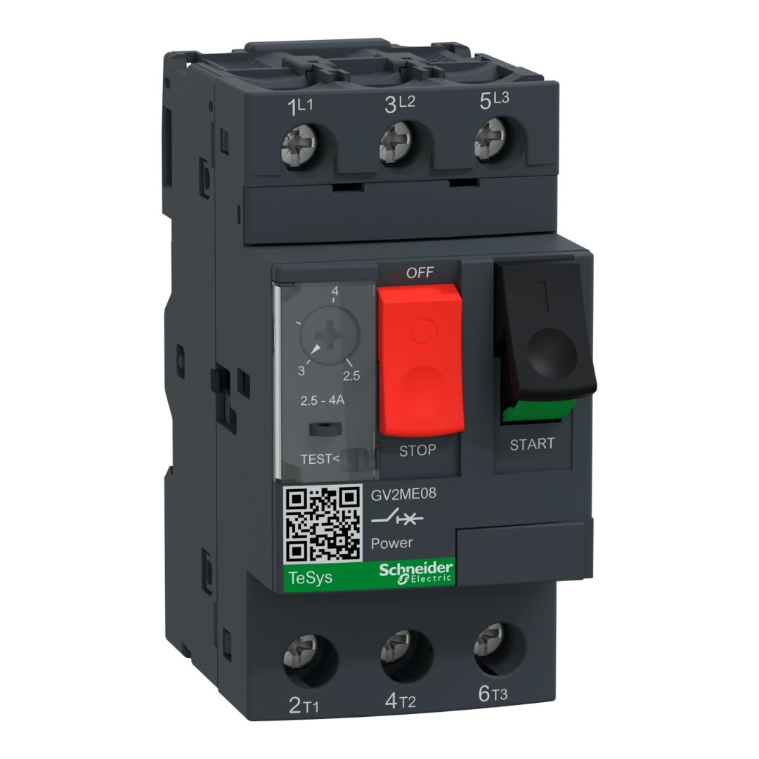 Motor circuit breaker, TeSys GV2, 3P, 2.5-4 A, thermal magnetic, screw clamp terminals.jpg@3655