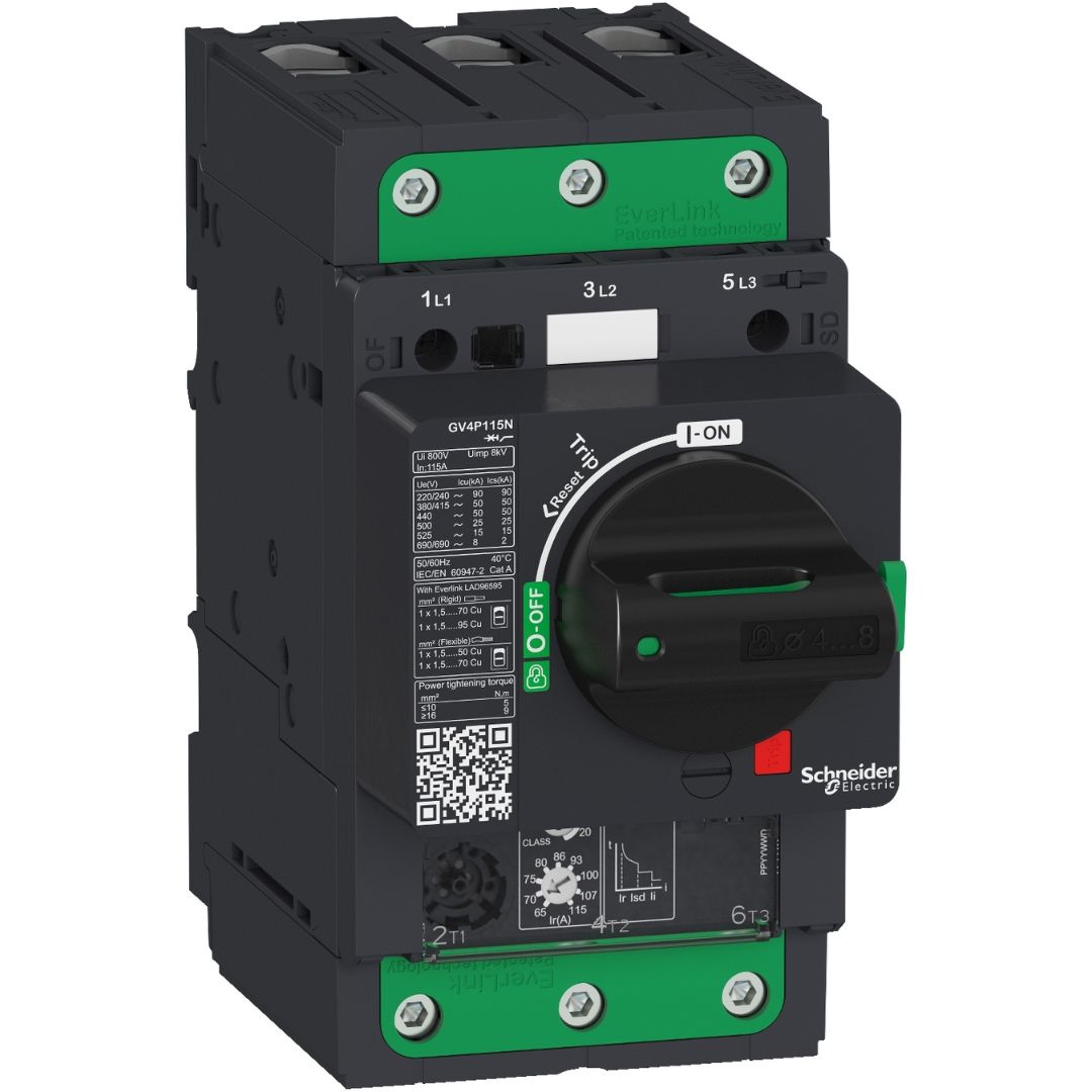 Motor circuit breaker, TeSys GV4, 3P, 7A, Icu 50kA, thermal magnetic, Everlink terminals.jpg@3661